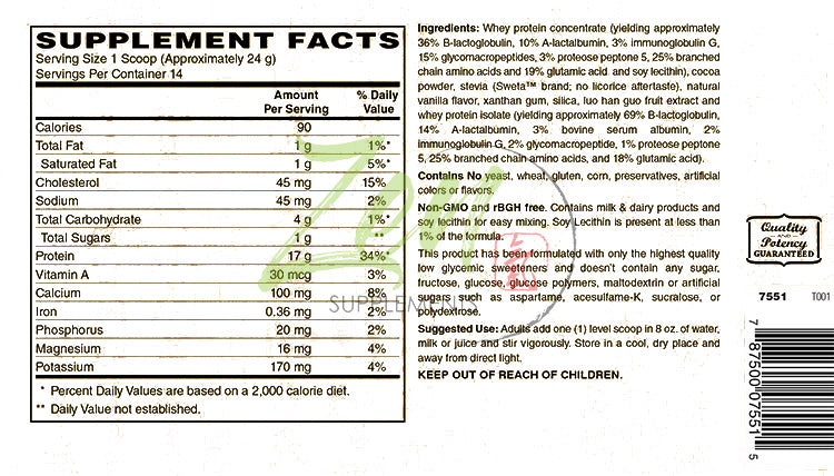 Organic Grass Fed Whey Protein 19g Per Serving Keto Friendly - Chocolate 12 Oz-Powder