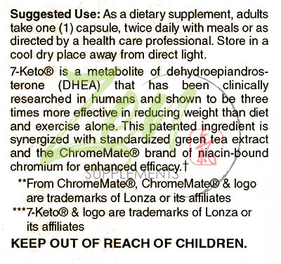 7-Keto DHEA Fit with EGCG & Chromium Polynicotinate 60-Vegcaps - DHEA Metabolite to Support Thermogenesis and Healthy Body Composition - Supports a healthy BMI & Weight Management