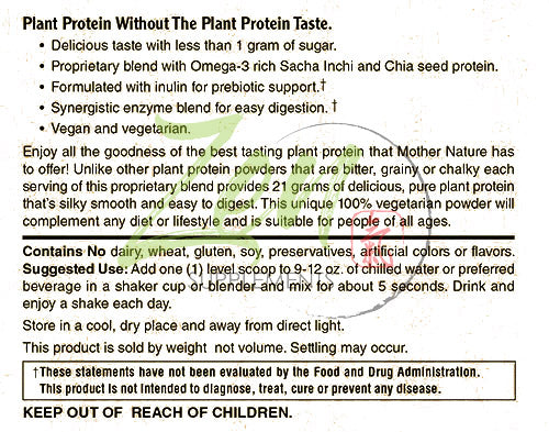 Plant Protein-Vanilla 1020G 2.2LB-Powder - 25 Grams of Protein Per Serving -Vegan, Low Net Carbs, Non Dairy, Gluten Free, Lactose Free, No Sugar Added, Soy Free, Kosher, Non-GMO