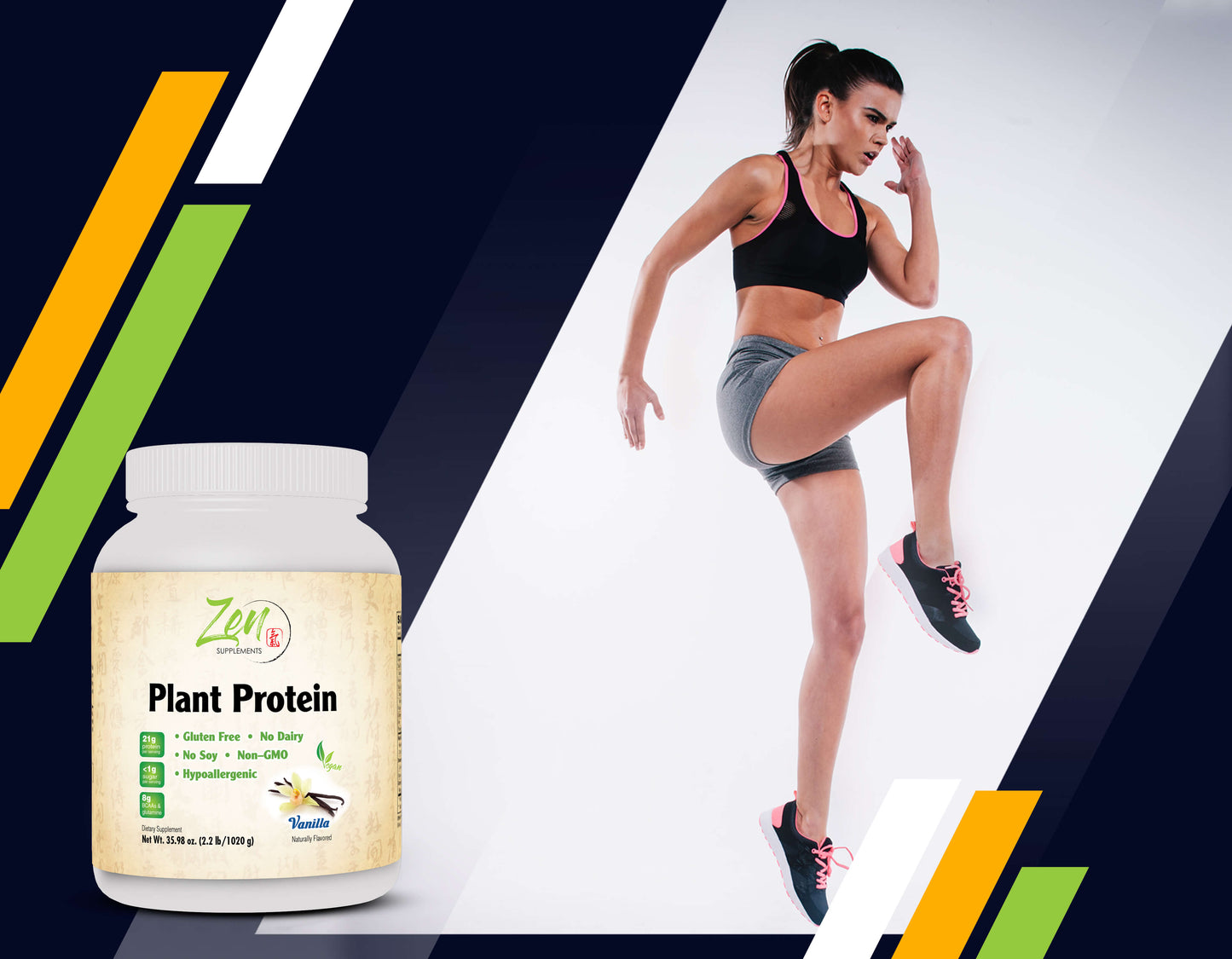 Plant Protein-Vanilla 1020G 2.2LB-Powder - 25 Grams of Protein Per Serving -Vegan, Low Net Carbs, Non Dairy, Gluten Free, Lactose Free, No Sugar Added, Soy Free, Kosher, Non-GMO