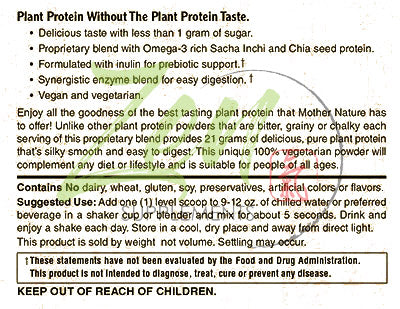 Plant Protein-Chocolate 1020G 2.2LB-Powder - 23 Grams of Protein Per Serving -Vegan, Low Net Carbs, Non Dairy, Gluten Free, Lactose Free, No Sugar Added, Soy Free, Kosher, Non-GMO