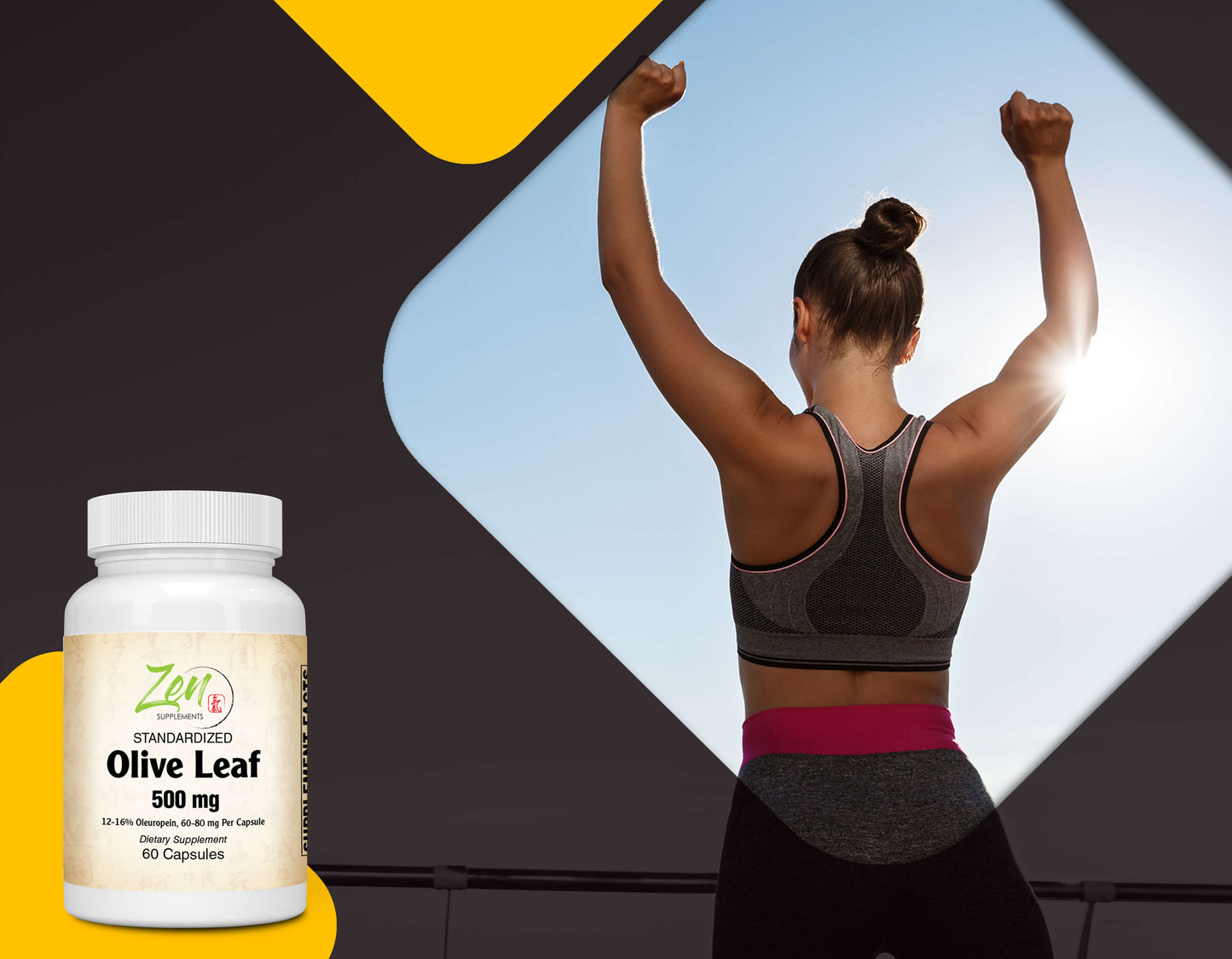 Olive Leaf 500 mg Standardized Oleuropein Antioxidant Supplement Promotes Immune Support and Immune Response & Cardiovascular Health 60-Caps