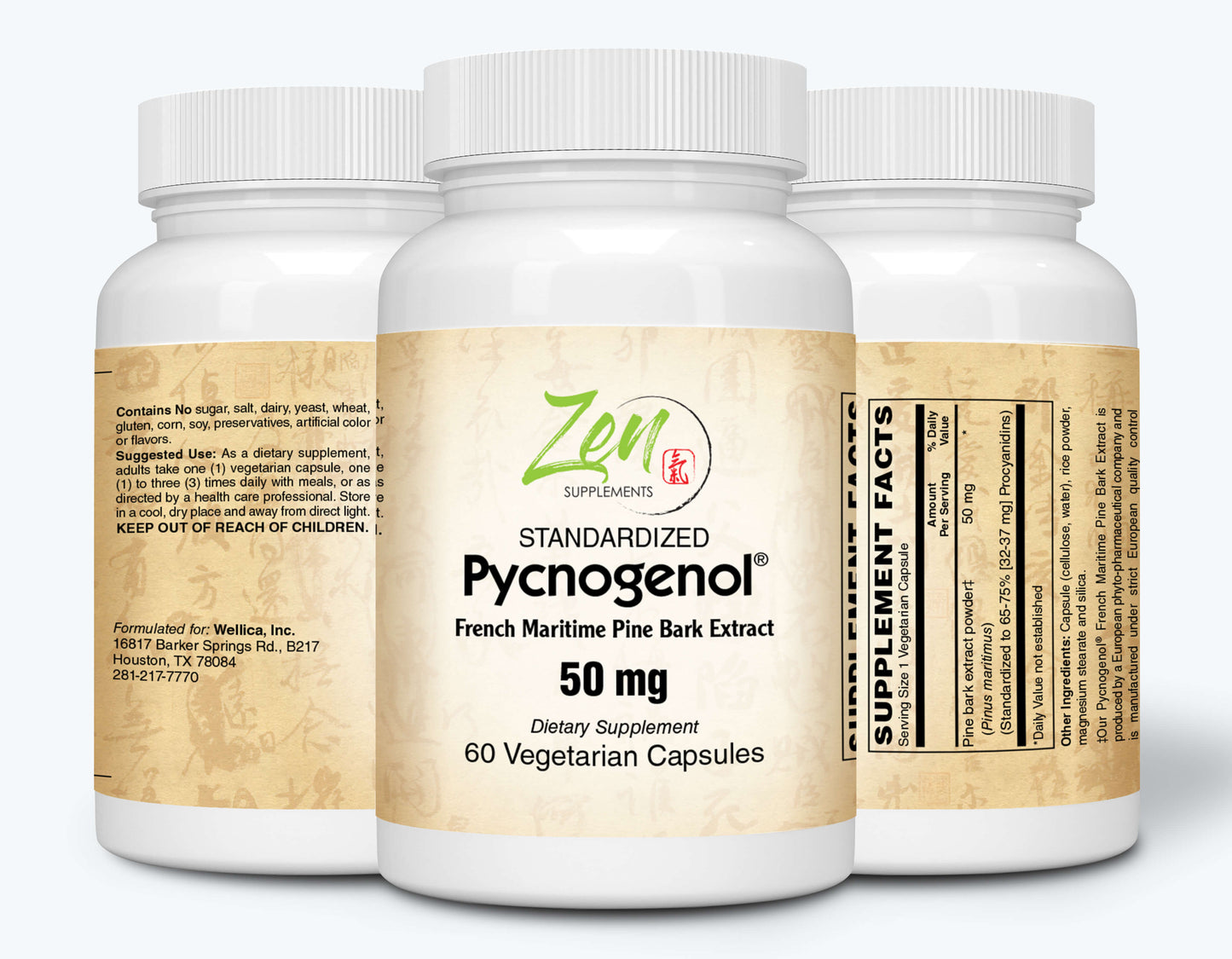 Pycnogenol Antioxidant 50 Mg - French Marine Pine Bark Supplement Promotes Circulation & Blood Flow, Female Hormone Support, Joint Support, Promotes Immune Function 60-Vegcaps