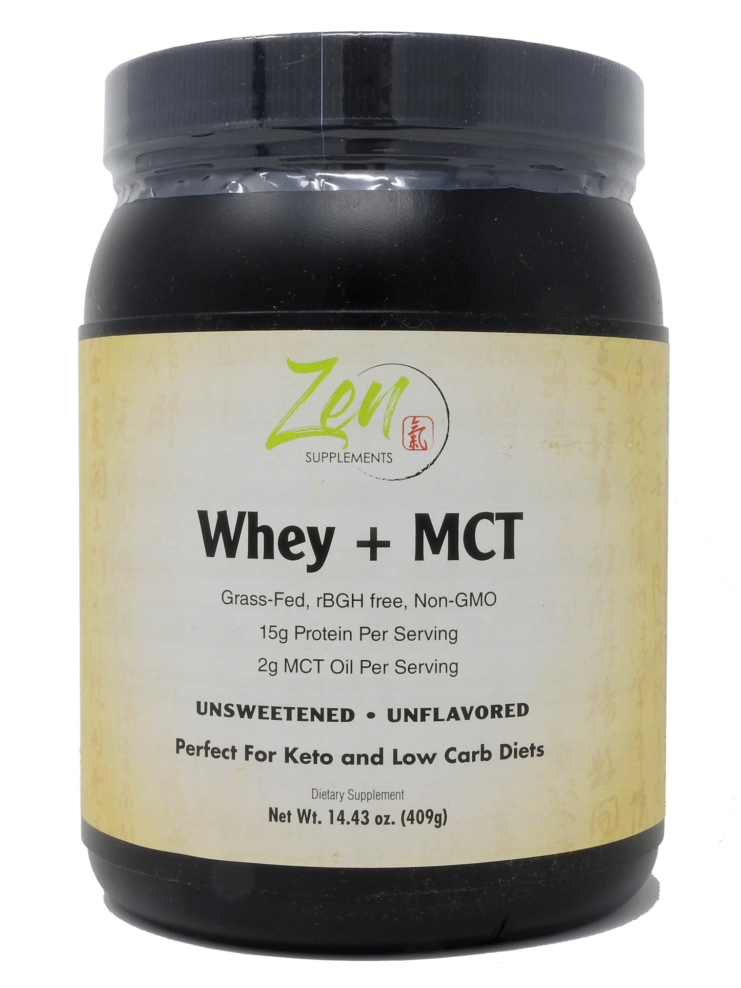 Whey Protein + MCT Powder & 15g Protein per serving - Keto Protein with 2g Net Carbs – Low Carb Meal Replacement Food 409g-Powder