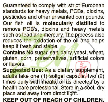 Omega-3 1000 Mg 100-Softgel - Wild Caught and Sustainably Sourced Omega-3 Burpless Fish Oil Supplement with 100Mg DHA & 180Mg EPA per Capsule - Supports Heart Health, Brain Development and General Wellness