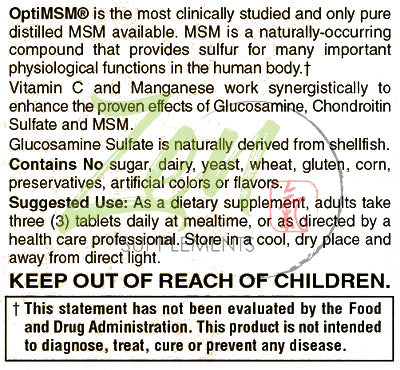 Glucosamine Chondroitin MSM - Supports Healthy Joint Structure, Mobility Function & Comfort (Shellfish Free) 90-Tabs