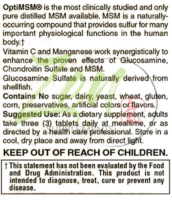 Glucosamine Chondroitin MSM - Supports Healthy Joint Structure, Mobility Function & Comfort (Shellfish Free) 180-Tabs