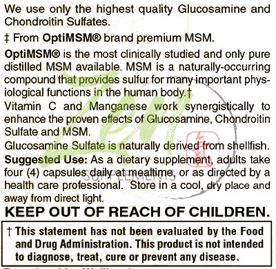 Glucosamine Sulfate, Chondroitin & MSM - Supports Healthy Joint Structure, Mobility Function & Comfort 120-Caps