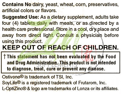 Osteo Support with Calcium 1200 mg, Ostivone™ 200 mg, Soy Isoflavones 250 mg, plus Minerals and Herbs 120-Tabs
