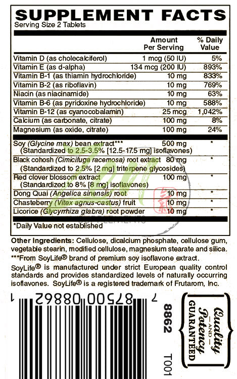 Fem Support With Black Cohosh, Soy Isoflavones, Red Clover Extract 60-Tabs - Supports Hormonal Balance for Women - Hot Flashes & Menopause Natural Support – Support for Hormonal Weight Gain, Night Sweats, Disturbed Sleep, Mood Swings