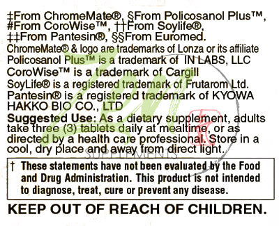 Cholesterol Support, for Healthy Cholesterol Levels & Cardiovascular Health with Policosanol, Tocotrienols, Chromium, Pantethine & Soy Isoflavones 90-Tabs