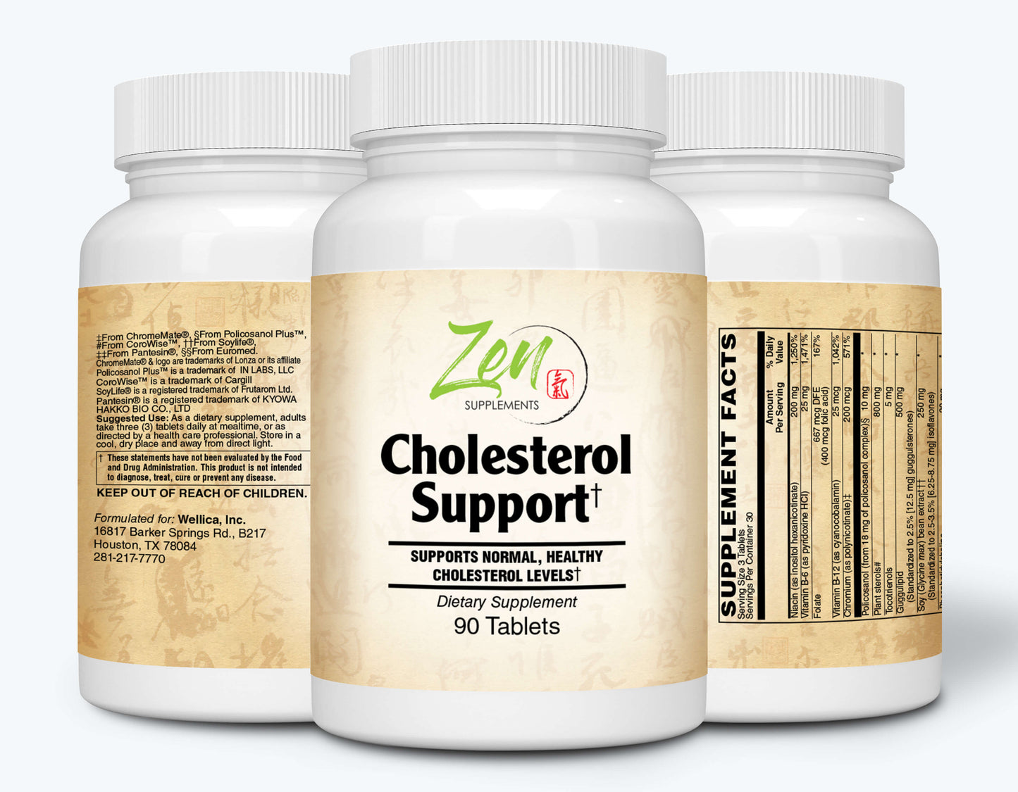 Cholesterol Support, for Healthy Cholesterol Levels & Cardiovascular Health with Policosanol, Tocotrienols, Chromium, Pantethine & Soy Isoflavones 90-Tabs