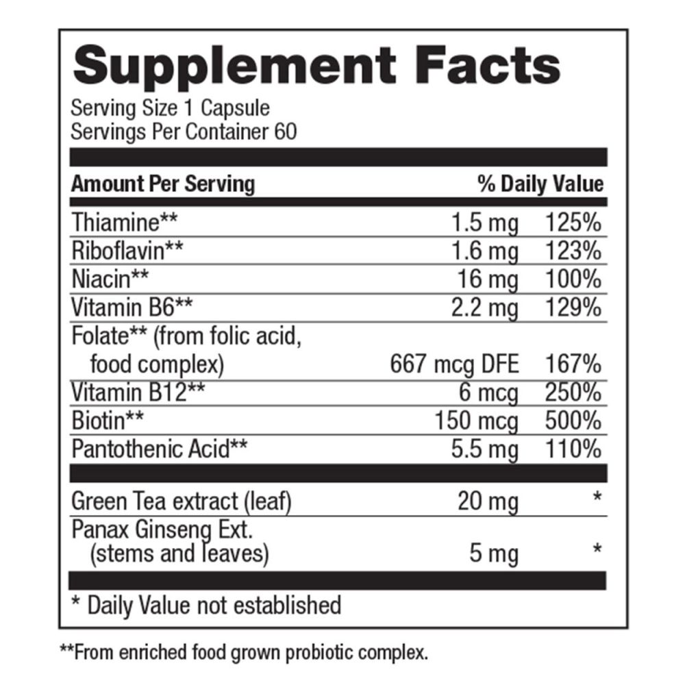 B-Complex Veg Caps - Whole Food Essentials 60 Count