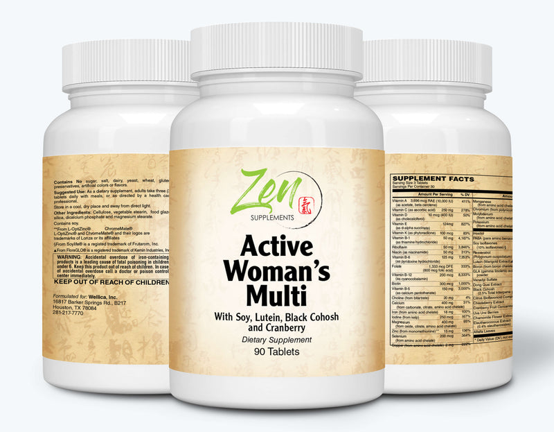 Zen Supplements - Active Woman’s Multi-Vitamin 90-Tabs - Women's Multivitamin & Multimineral with Botanicals & Herbs - Supports Immune Health & Sexual Wellness