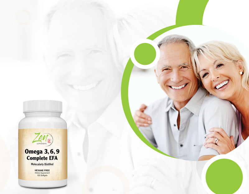 Zen Supplements - Omega Omega 3-6-9 - Sourced from Deep Sea Fish, Flax Seed & Borage Oils. Purified with Molecular Distillation - Supports Heart and Circulatory Health 120-Softgel