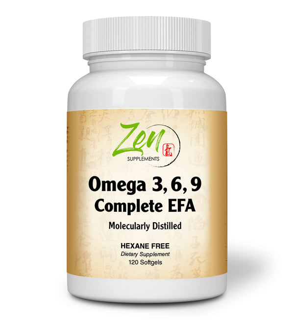 Zen Supplements - Omega Omega 3-6-9 - Sourced from Deep Sea Fish, Flax Seed & Borage Oils. Purified with Molecular Distillation - Supports Heart and Circulatory Health 120-Softgel