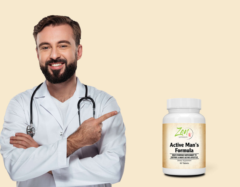 Zen Supplements - Active Man’s Multi-Vitamin 90-Tabs - Men's Multivitamin & Multimineral with Botanicals & Herbs - Supports Immune Health & Sexual Wellness