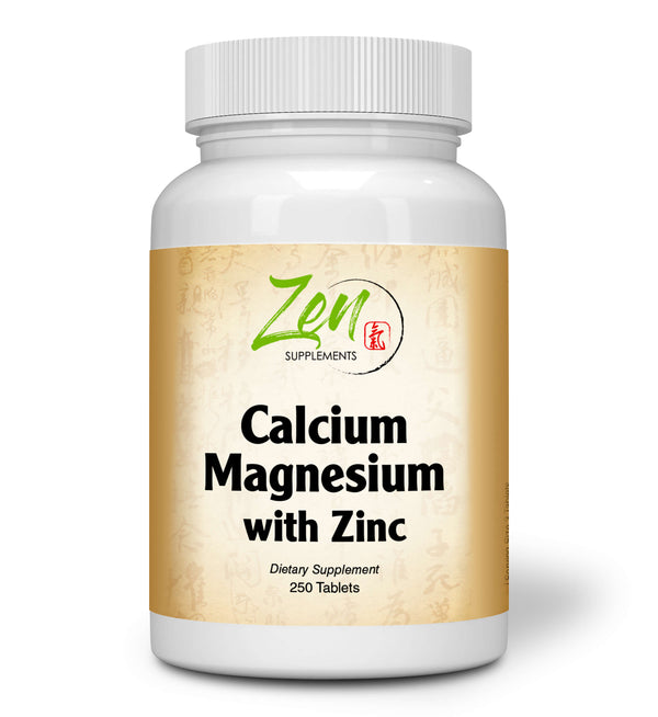 Zen Supplements - Calcium Magnesium & Zinc, Supports Bone Health & Immune System 250-Tabs