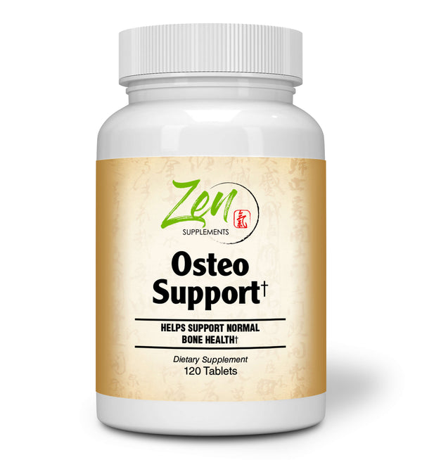 Zen Supplements - Osteo Support with Calcium 1200 mg, Ostivone™ 200 mg, Soy Isoflavones 250 mg, plus Minerals and Herbs 120-Tabs