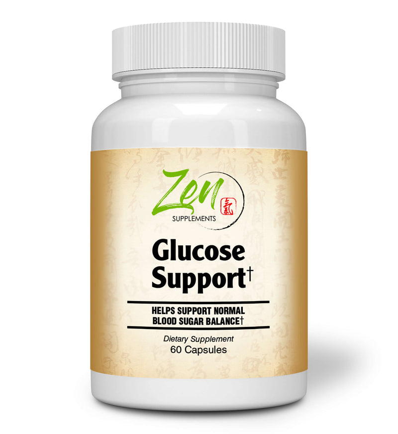 Zen Supplements - Glucose Support with ChromeMate®, GlucoHelp®, Vanadyl, & Herbs: Ginkgo Biloba, Bilberry, Gymnema, Milk Thistle, Artichoke & Fenugreek 60-Caps