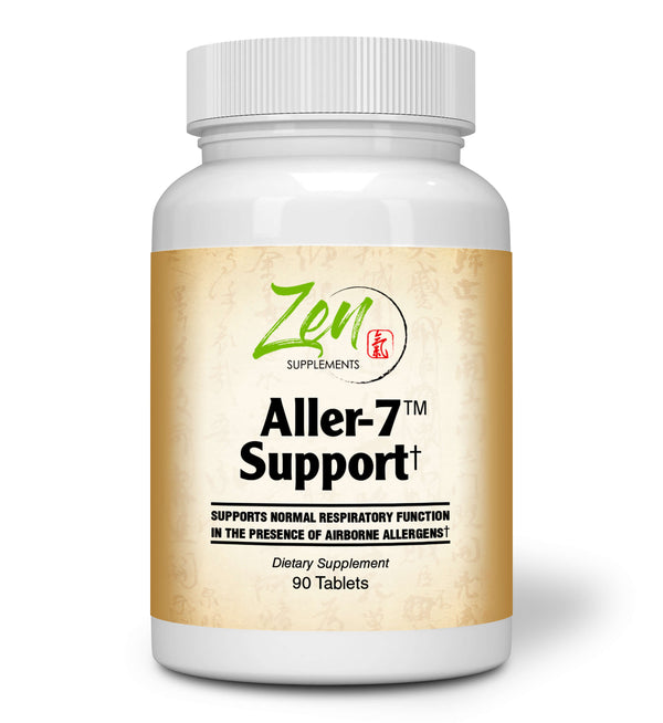 Zen Supplements - Aller-7 Support (blend of seven standardized Ayruvedic herbs) with OptiMSM™, OptiBerry™, Quercetin, Stinging Nettles, and Bromelain 90-Tabs