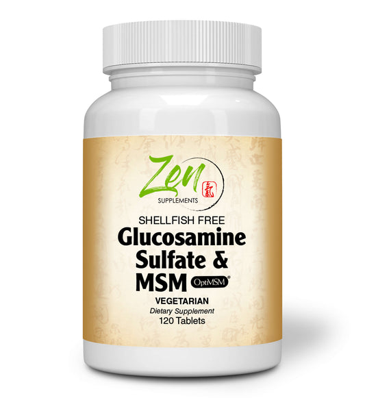 Glucosamine & MSM 500 Mg (Each) - Supports Healthy Joint Structure, Mobility Function & Comfort (Shellfish Free) 120-Tabs