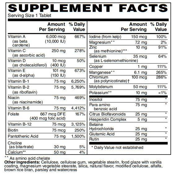 Zen Supplements - Vita-Min 75 MultiVitamin and Chelated Minerals (Iron Free) Vegetarian - High Potency One-a-Day Complete Multivitamin 60-Tabs