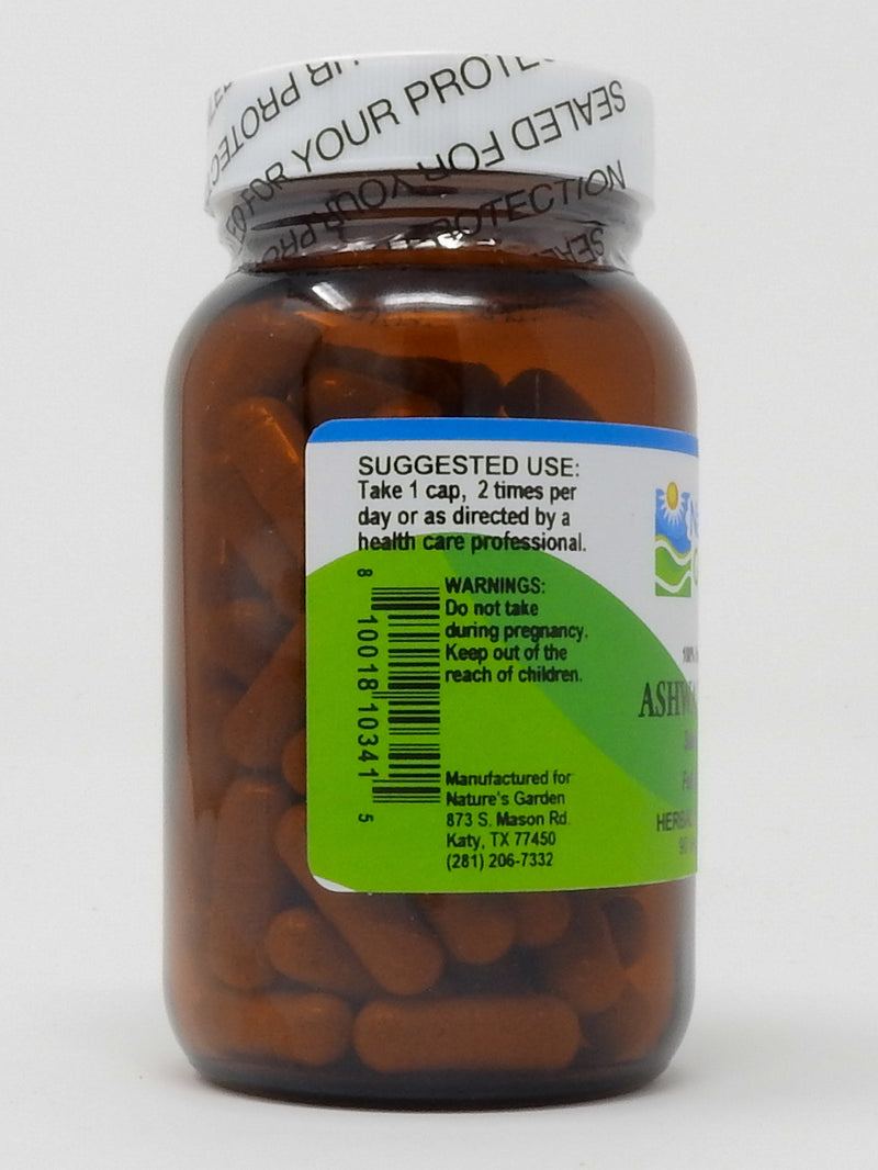 Nature's Garden - Ashwagandha - 90 Veggie Caps with 380mg Organic Ashwagandha Root & 95mg Potent Ashwagandha Extract