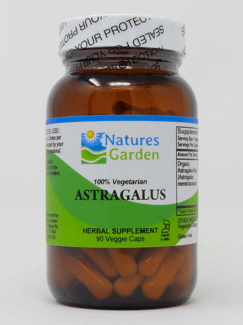 Nature's Garden - Astragalus Root - 90 Veggie Caps with 470mg Organic Astragalus