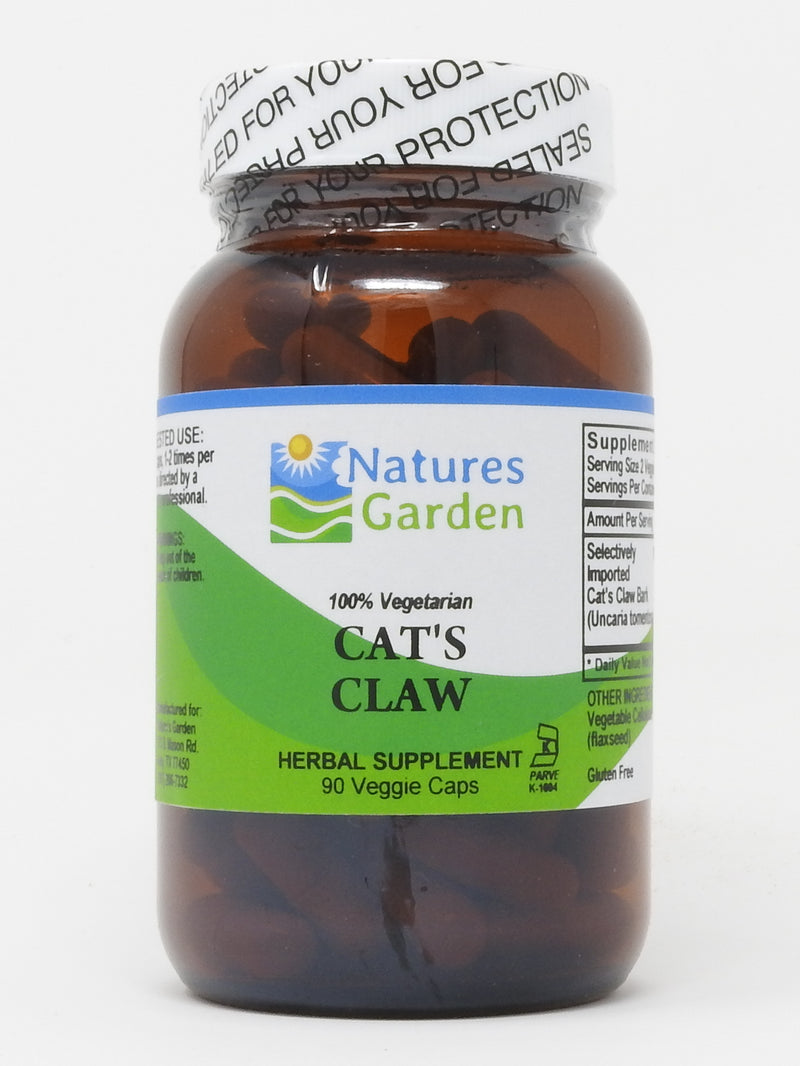 Nature's Garden - Cat's Claw Bark - 90 Veggie Caps with 1000mg Peruvian Cats Claw Uncaria Tomentosa Herb