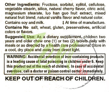 Zen Supplements - Children's Chewable Multi-Vitamin with Acidophilus Cherry Flavored 120-Tabs - The Children's Multivitamin you won't have to beg the kids to take.