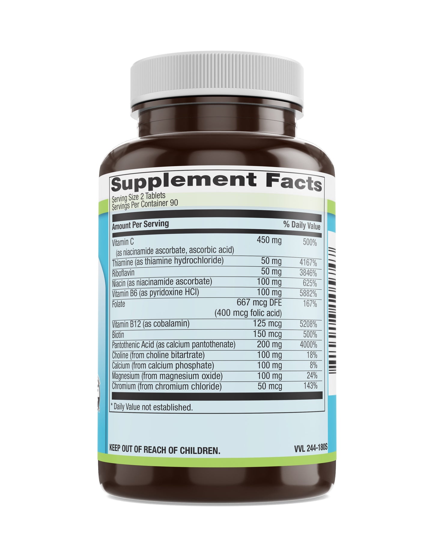 HI Potency B-Stress Veg Tabs 180 Count
