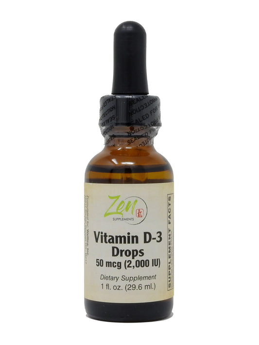 Vitamin D-3  2000 IU 1 Oz-Liquid - Supports Healthy Muscle Function, Bone Health & Immune Support