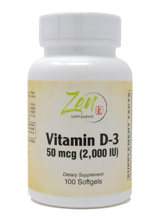 Vitamin D-3  2000 IU 100-Softgel - Supports Healthy Muscle Function, Bone Health & Immune Support