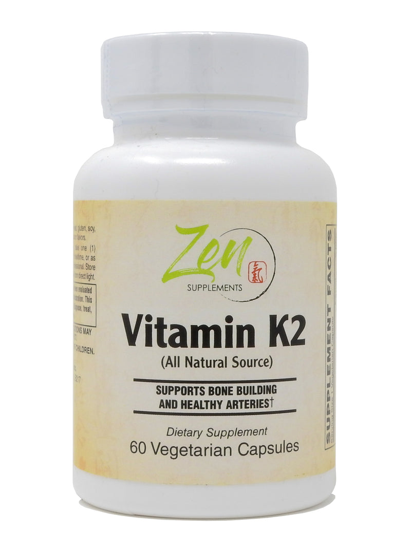 Zen Supplements - Vitamin K2 45Mg MenaquinGold® Natural Vitamin MK-7 - Provides Cardiovascular Support & Bone Health Support 60-Vegcaps