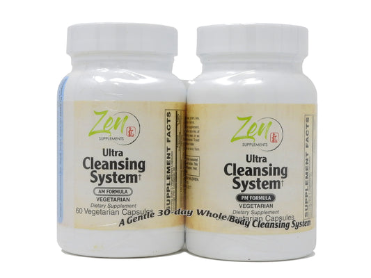 Ultra Cleansing System AM/PM Kit - 100% Natural Herbal Blends Support for Maximum Whole Body Organs & Systems Detox Cleanse - Works Safely & Gently both Day & Night Over 30 Days - Vegetarian Formula 30 Day Kit