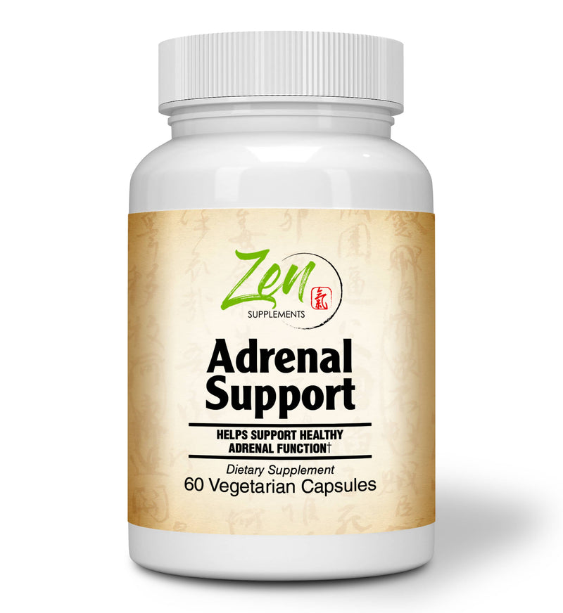 Zen Supplements - Adrenal Support 60-Caps with Ashwagandha, Rhodiola Rosea, Eleuthero, Ginger, Licorice, Astragalus, Gotu Kola & Schizandra - Stress Response Support - Adrenal Support Supplement for Energy, Adrenal Health & Mood