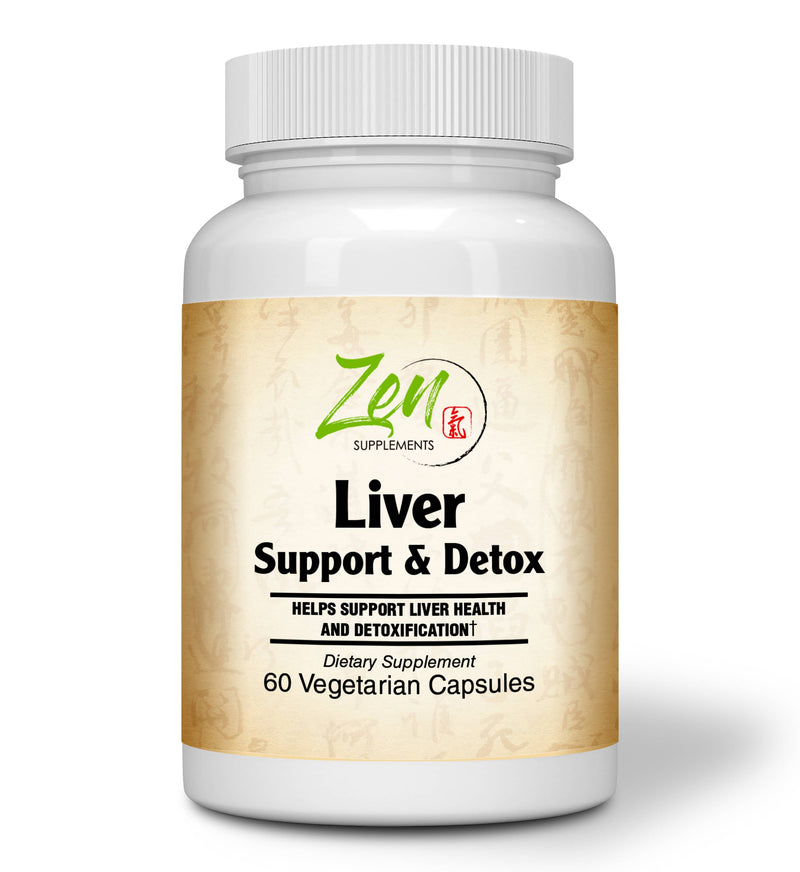 Zen Supplements - Liver Support & Detox Promotes Optimum Health including Milk Thistle, Artichoke, Burdock Root, Yellow Dock, Selenium, Turmeric, Vitamin C, B-6, B-12, Choline, N-Acetyl-Cysteine 60-Vegcaps