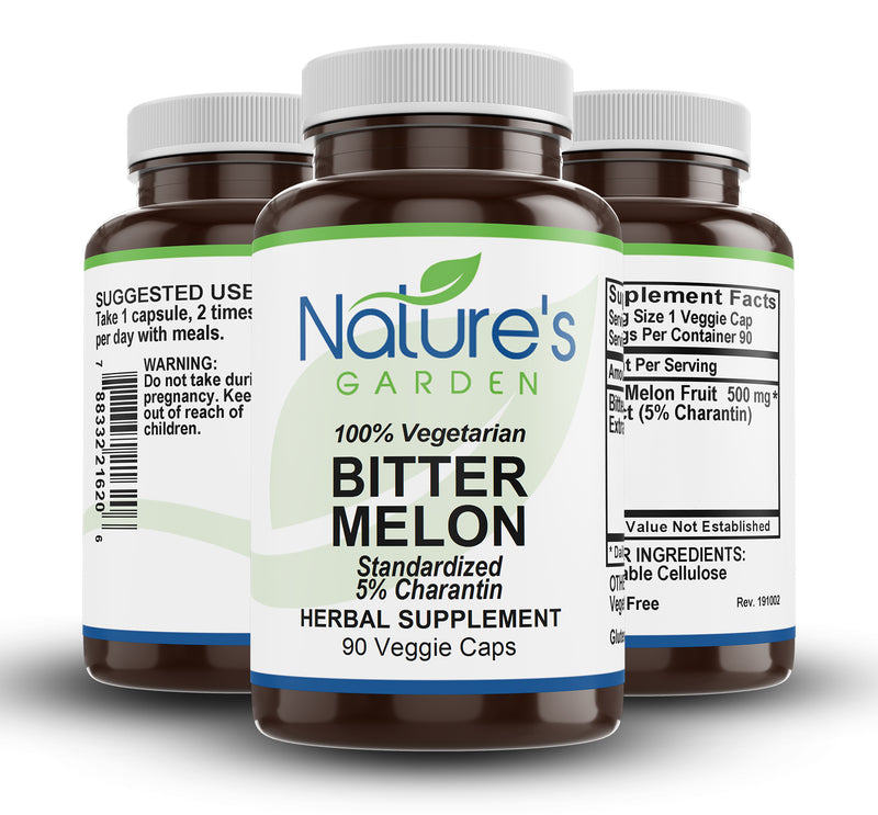 Nature's Garden - Bitter Melon - 90 Veggie Caps with 500mg Bitter Melon Extract