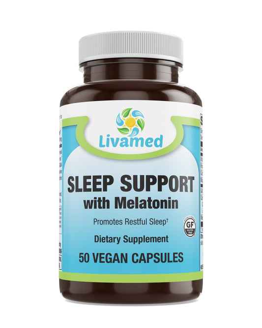 Sleep Support with Melatonin Veg Caps 50 Count
