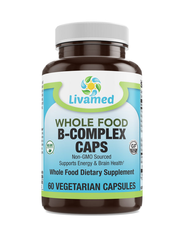 Livamed - B-Complex Veg Caps - Whole Food Essentials   60 Count