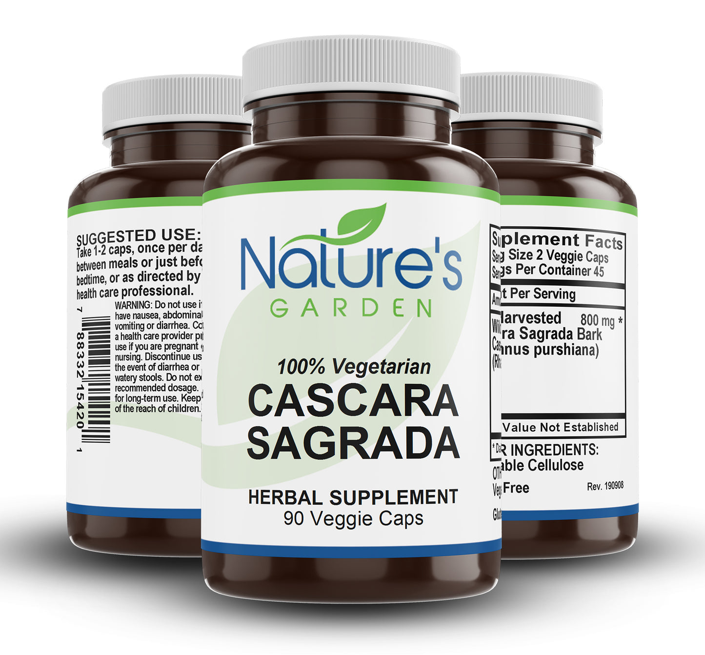 Nature's Garden - Cascara Sagrada - 90 Veggie Caps