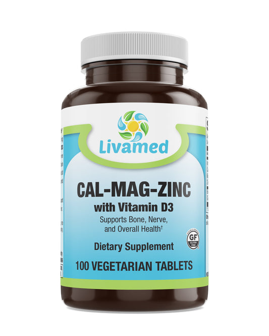Cal-Mag-Zinc with Vitamin D3 Veg Tabs 100 Count