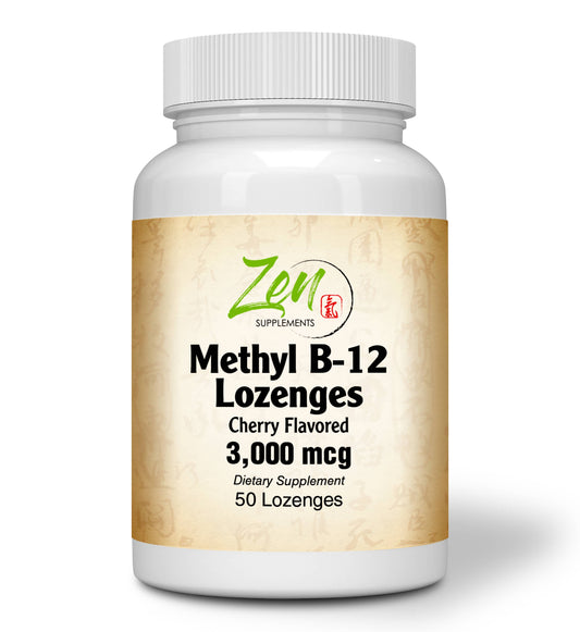 Methyl B-12 Lozenges 3000 Mcg Supports Energy & Metabolism, Brain & Neurological Function, & Cardiovascular Heart Health 50-Lozenge