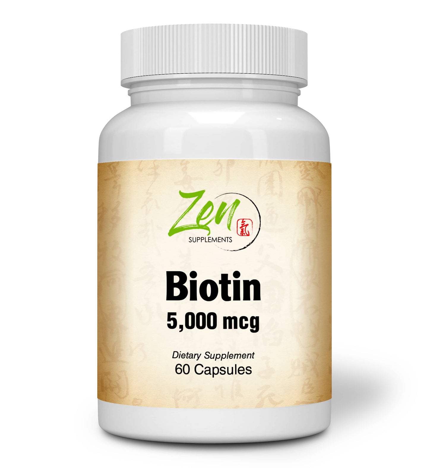Biotin 5000 Mcg 60-Caps - Supports Healthy Hair, Skin & Nails in Individuals w/ Biotin Deficiency - May Provide for Hair Growth