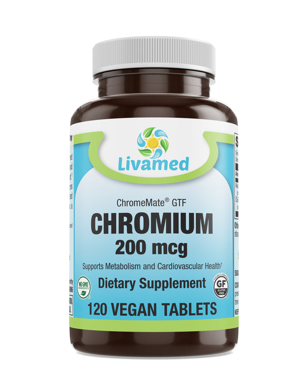 Livamed - Chromium Picolinate 200 mcg (ChromeMate® GTF) Veg Tabs 120 Count XXX