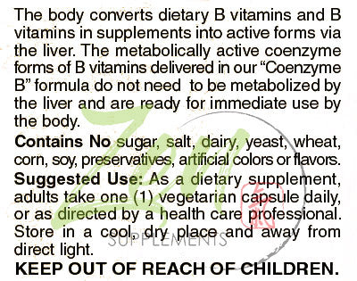 Zen Supplements - Coenzyme-B-50 B-Complex - Promotes Clean Energy for Healthy Nerve, Heart, Brain, Muscle and Cell Functions 50-Vegcaps