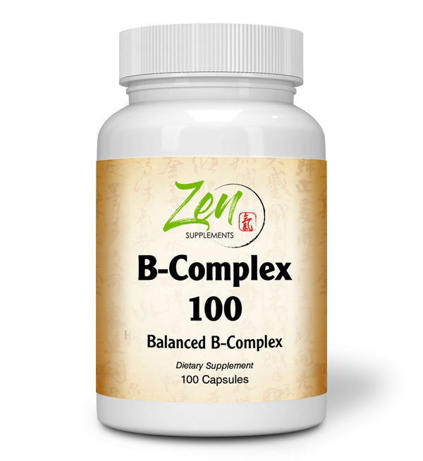 Zen Supplements - B-Complex 100 100-Caps - Support for Stress, Energy and Healthy Immune System - Heart Health & Nervous System Support - Supports Energy Metabolism