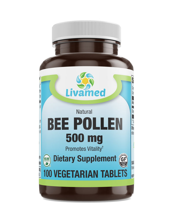 Livamed - Natural Bee Pollen 500 mg Veg Tabs 100 Count