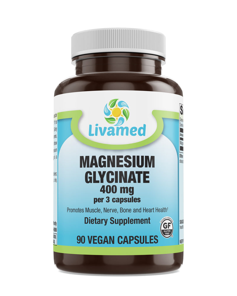 Livamed - Magnesium Glycinate 400 mg Veg Caps 90 Count